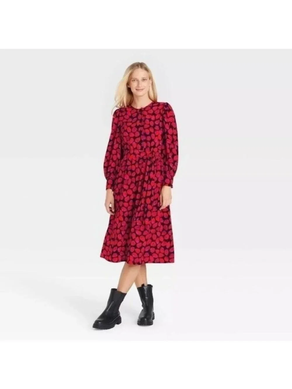 𝅺Who What Wear Women Long Sleeve Button Down Dress Size S